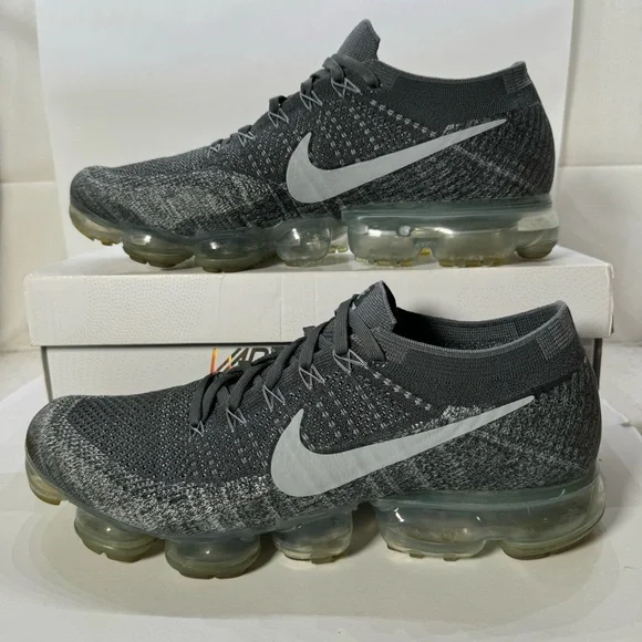 Nike Air Vapormax Flyknit Asphalt Grey Shoes 849558-002 Men’s Size 11.5